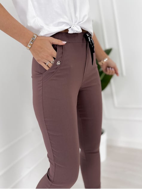 SPODNIE DABI BRĄZOWE