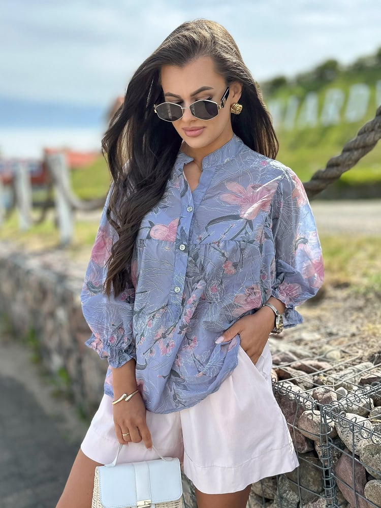 BLUZKA TWIST NIEBIESKA