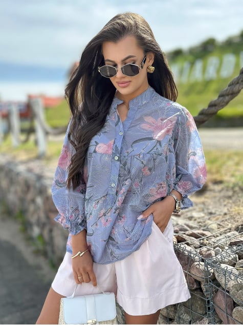 BLUZKA TWIST NIEBIESKA