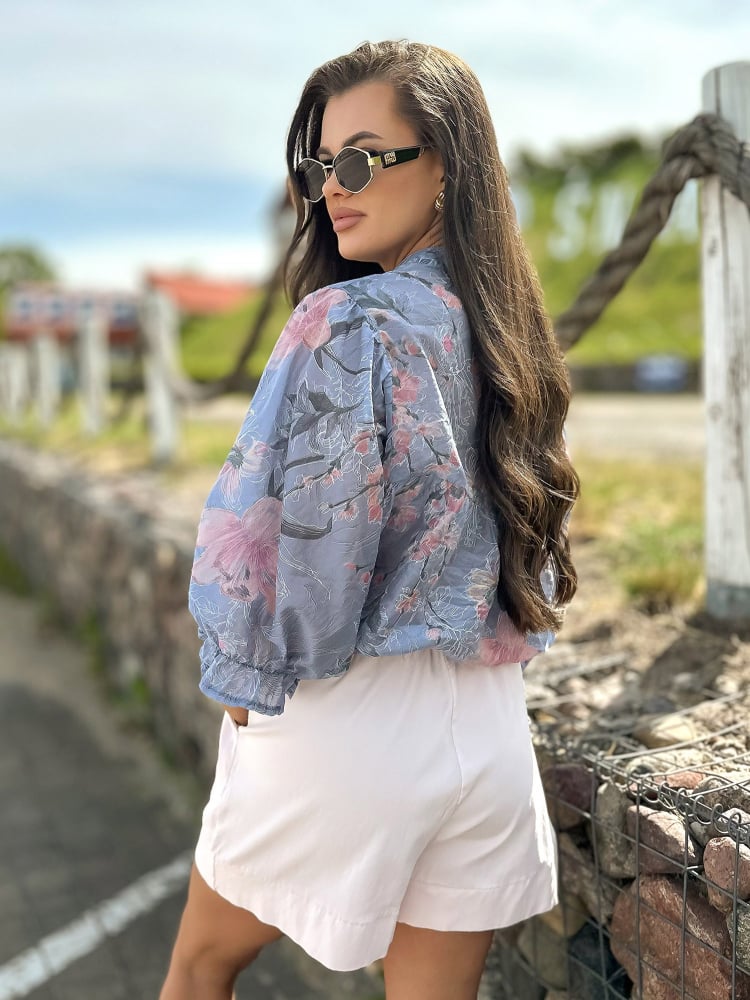 BLUZKA TWIST NIEBIESKA