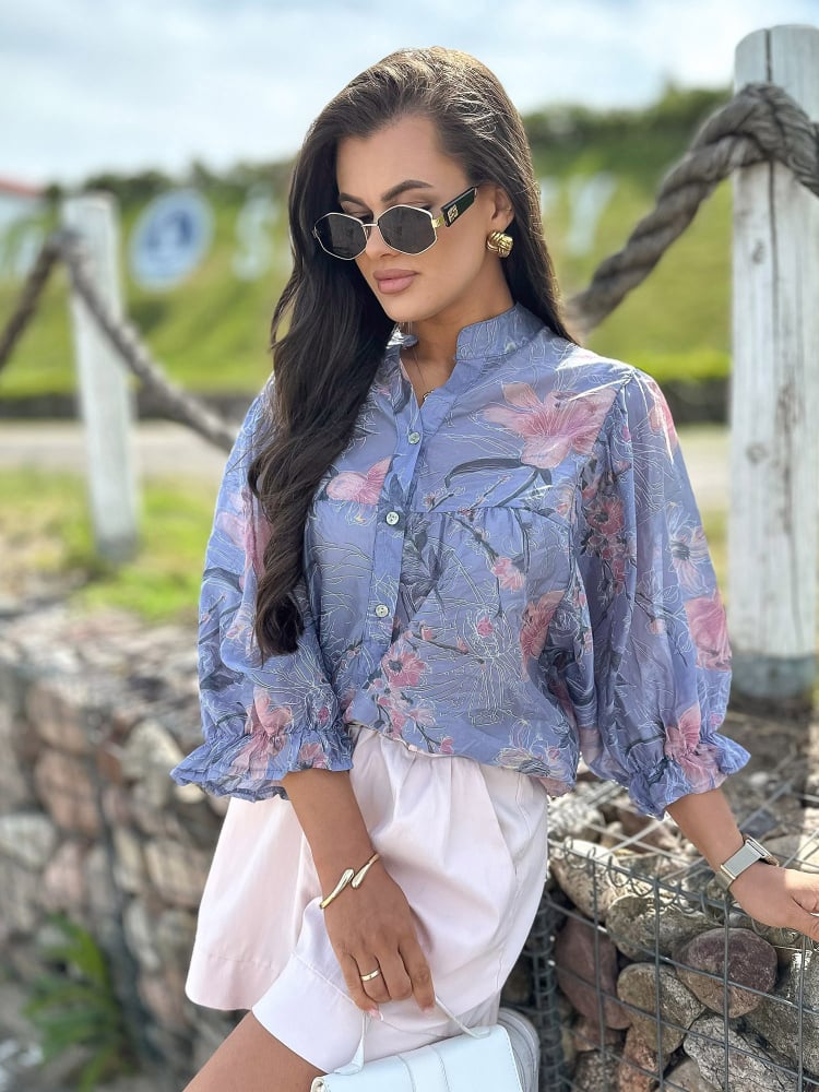 BLUZKA TWIST NIEBIESKA