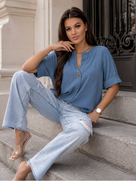 BLUZKA DROS NIEBIESKA