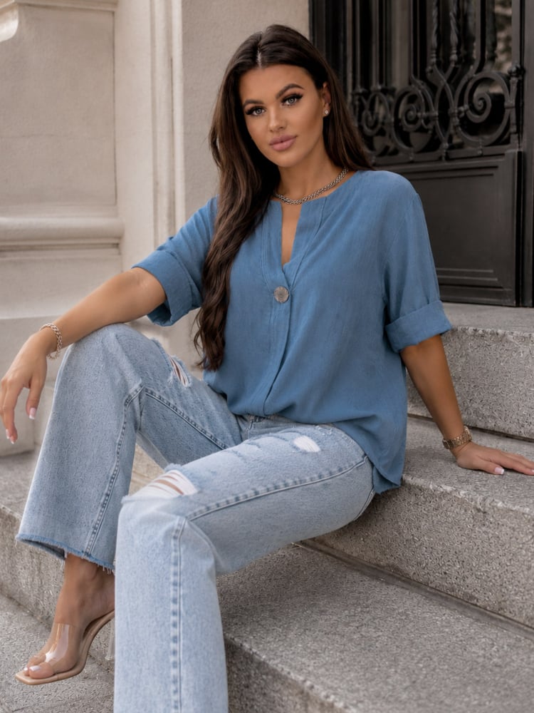 BLUZKA DROS NIEBIESKA