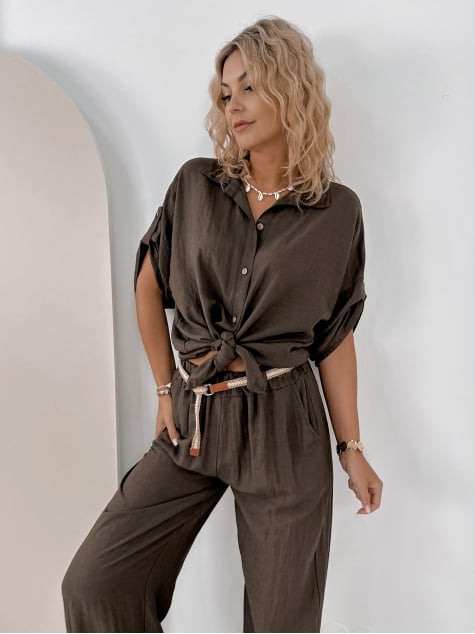KOMPLET FABIENNE BRĄZOWY