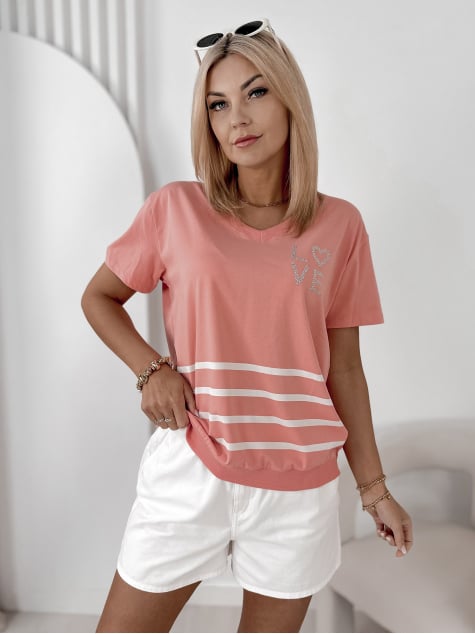 BLUZKA EVERTE KORALOWA