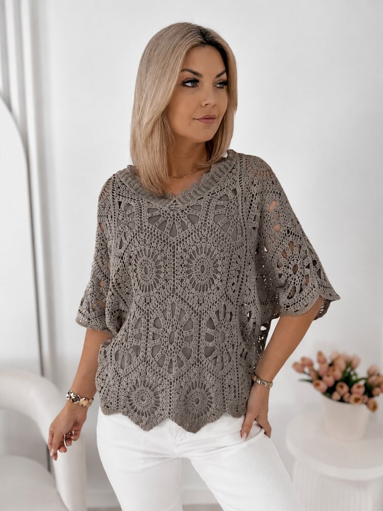 BLUZKA VILEBON CIEMNOBEŻOWA