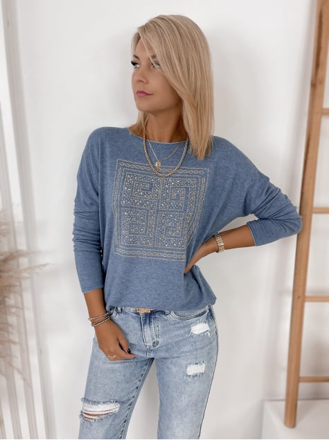 BLUZKA ELBA NIEBIESKA