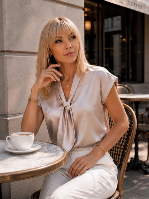 BLUZKA ROXANA CIEMNOBEŻOWA