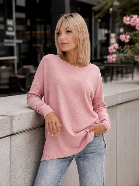 SWETER TROMSO PUDROWY RÓŻ