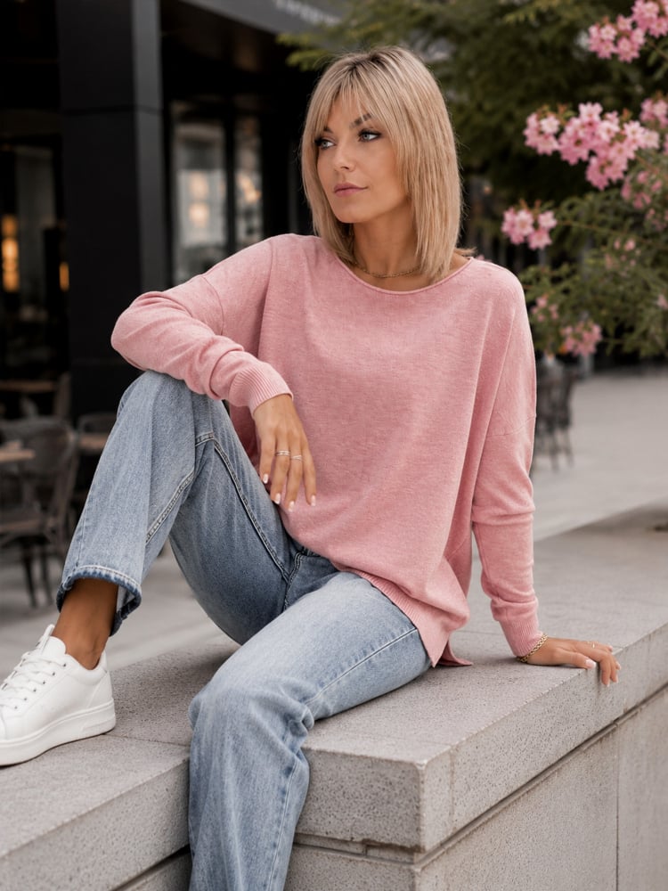 SWETER TROMSO PUDROWY RÓŻ