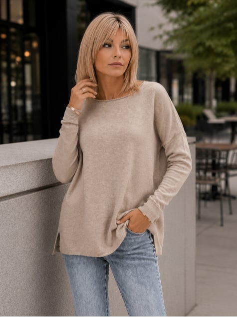 SWETER TROMSO CIEMNOBEŻOWY