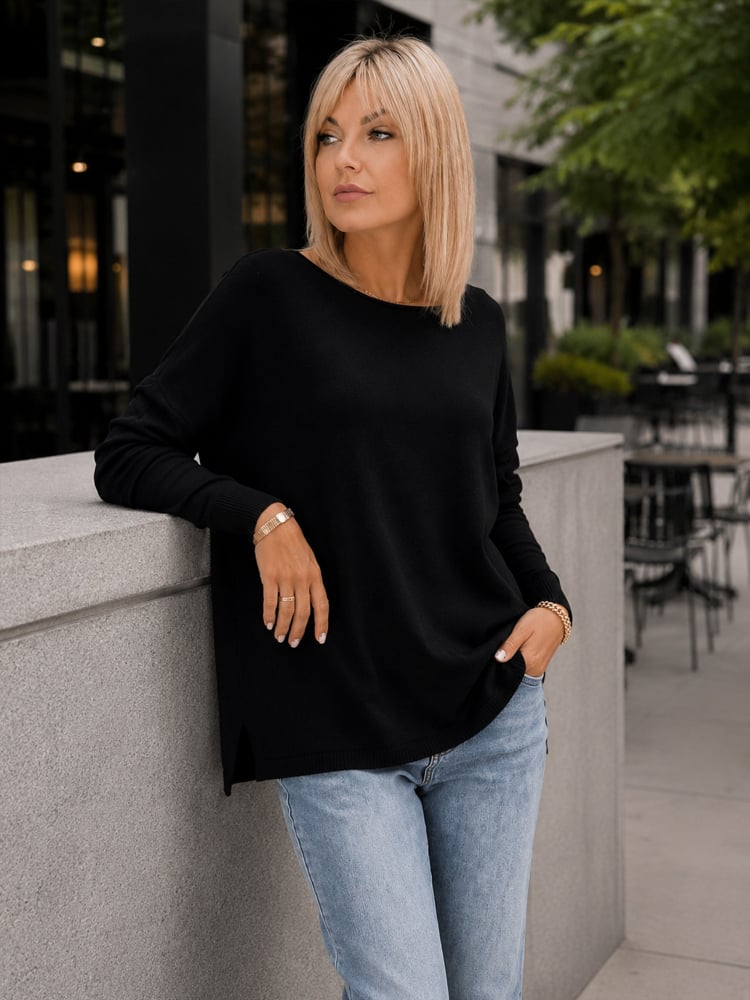 SWETER TROMSO CZARNY