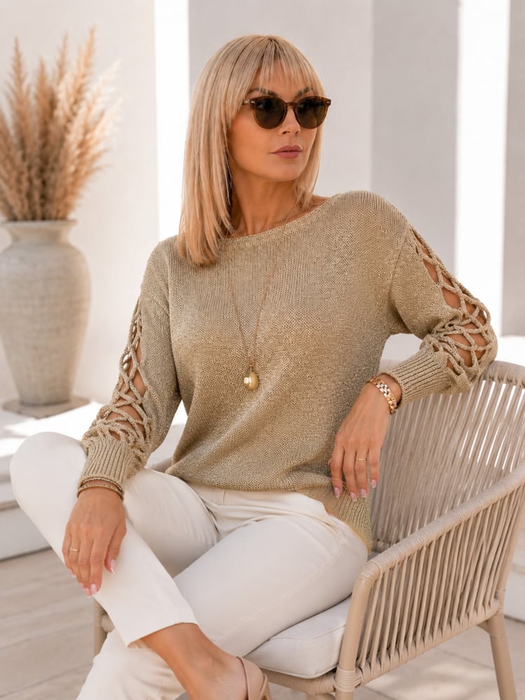 SWETER LIVADIA ZŁOTY
