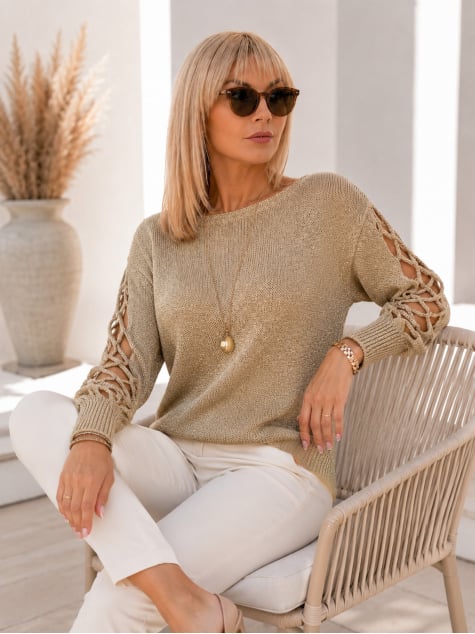 SWETER LIVADIA ZŁOTY