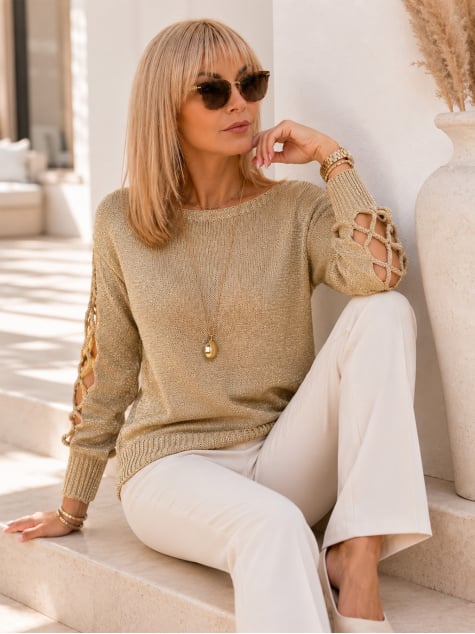 SWETER LIVADIA ZŁOTY