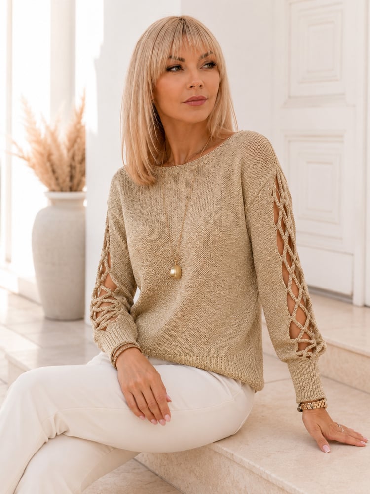 SWETER LIVADIA ZŁOTY
