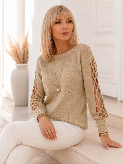 SWETER LIVADIA ZŁOTY