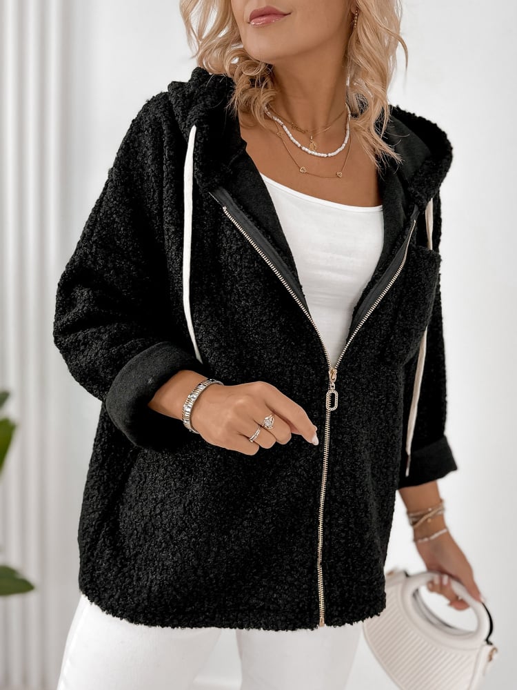 KURTKA BOUCLE ROOD CZARNA