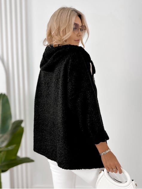 KURTKA BOUCLE ROOD CZARNA