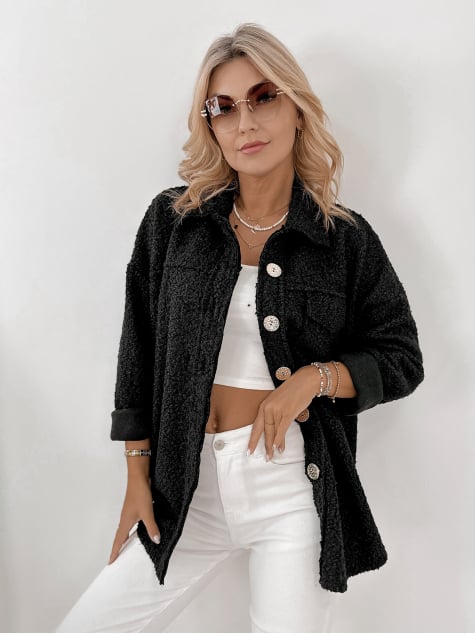 KURTKA BOUCLE TRISTAN CZARNA