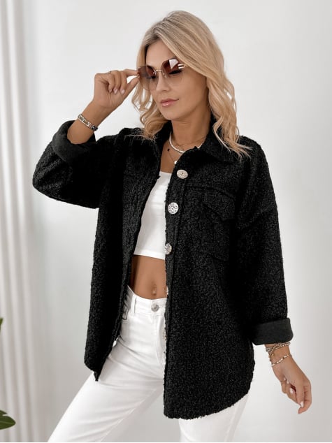 KURTKA BOUCLE TRISTAN CZARNA