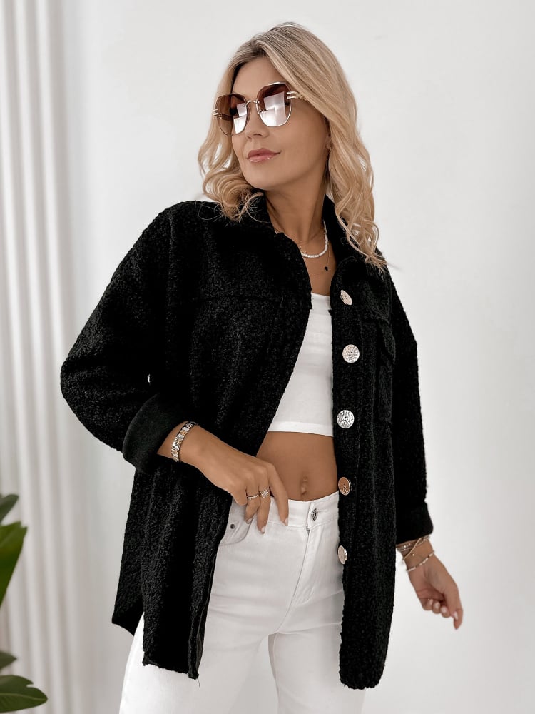 KURTKA BOUCLE TRISTAN CZARNA