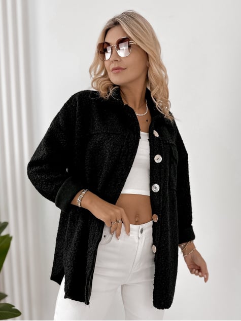 KURTKA BOUCLE TRISTAN CZARNA