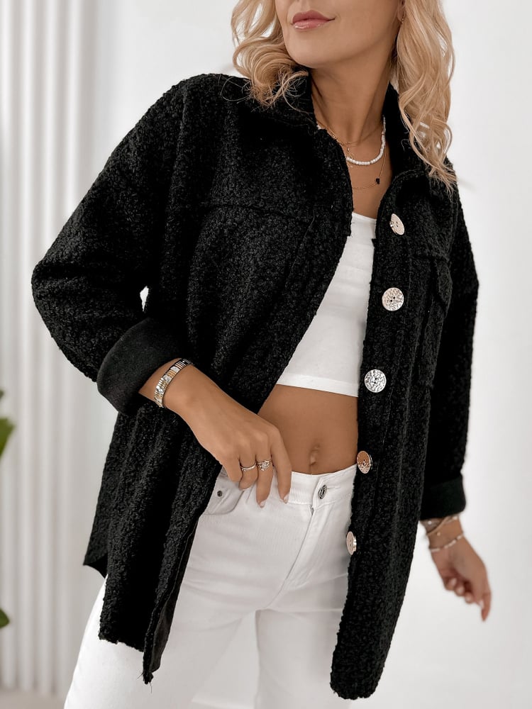 KURTKA BOUCLE TRISTAN CZARNA