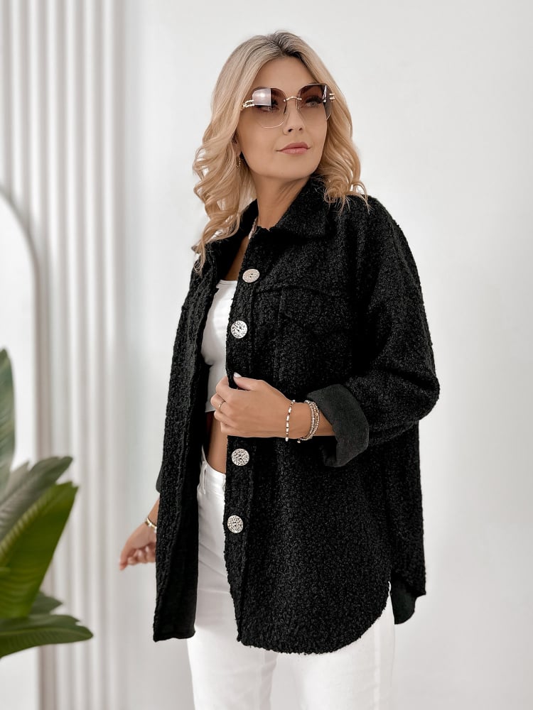 KURTKA BOUCLE TRISTAN CZARNA