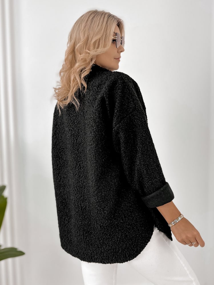 KURTKA BOUCLE TRISTAN CZARNA