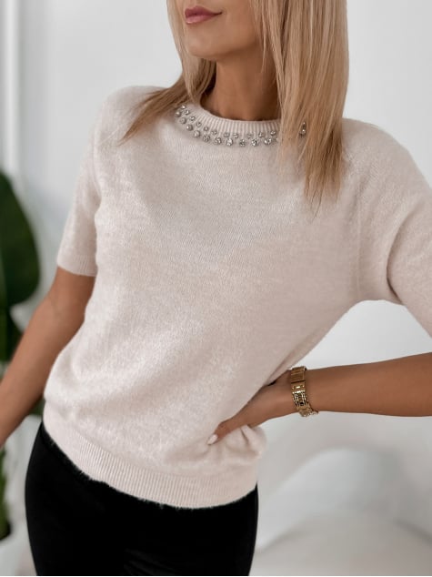 SWETER ARUNIS BEŻOWY