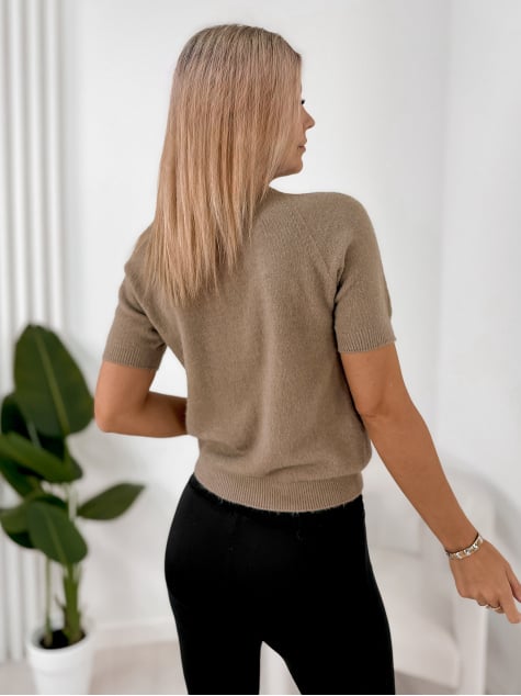 SWETER ARUNIS BRĄZOWY