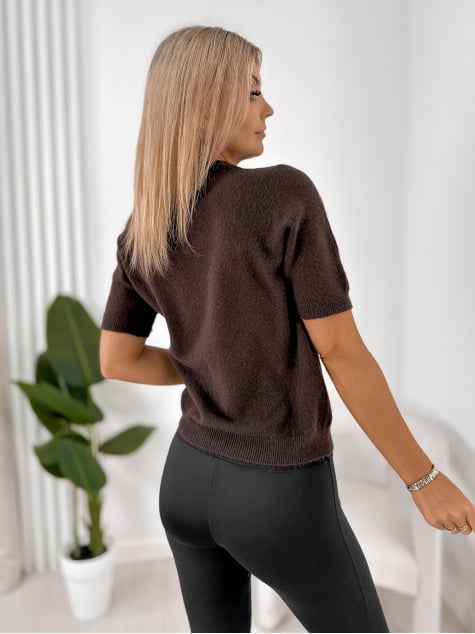 SWETER ARUNIS CZEKOLADOWY