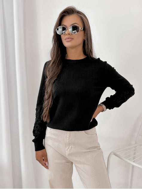 SWETER CAMBER CZARNY