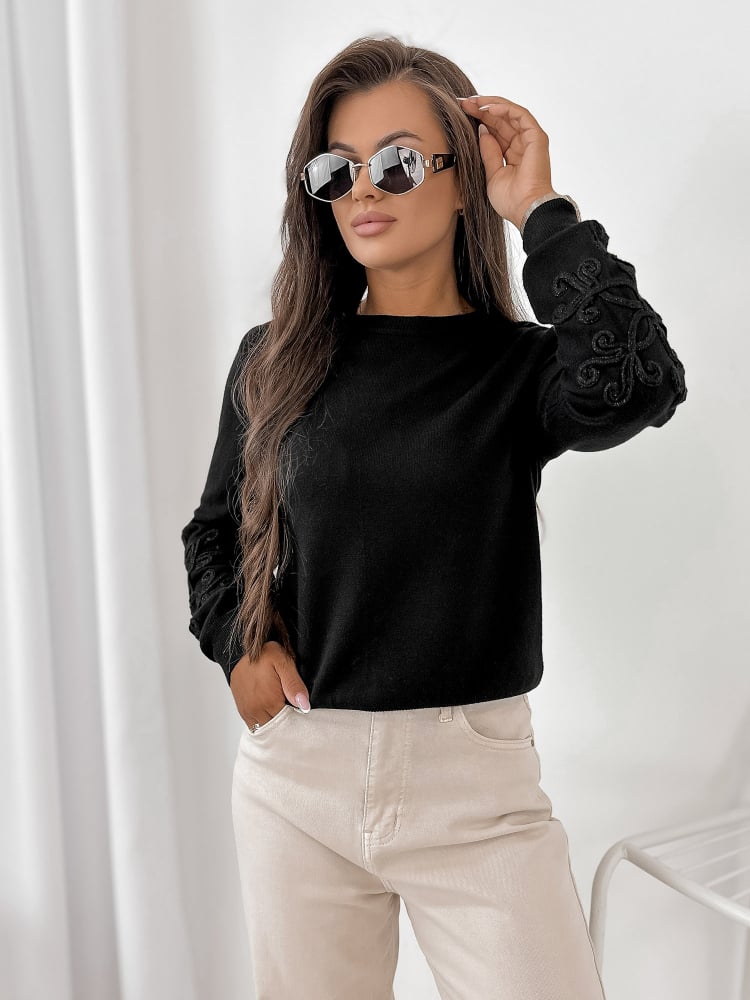 SWETER CAMBER CZARNY