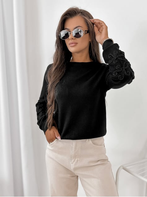 SWETER CAMBER CZARNY