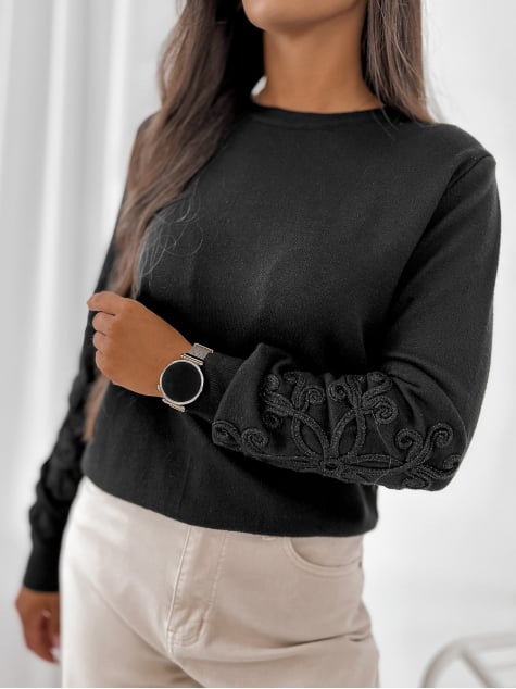 SWETER CAMBER CZARNY
