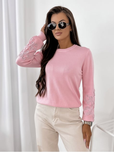 SWETER CAMBER JASNORÓŻOWY