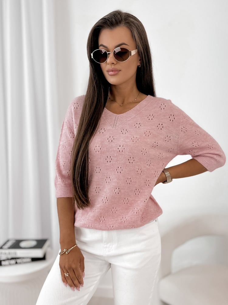 SWETER BASAVI PUDROWY RÓŻ