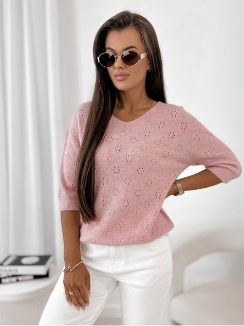 SWETER BASAVI PUDROWY RÓŻ