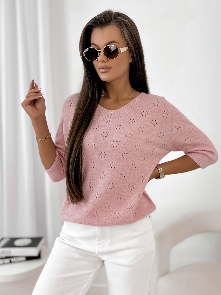 SWETER BASAVI PUDROWY RÓŻ
