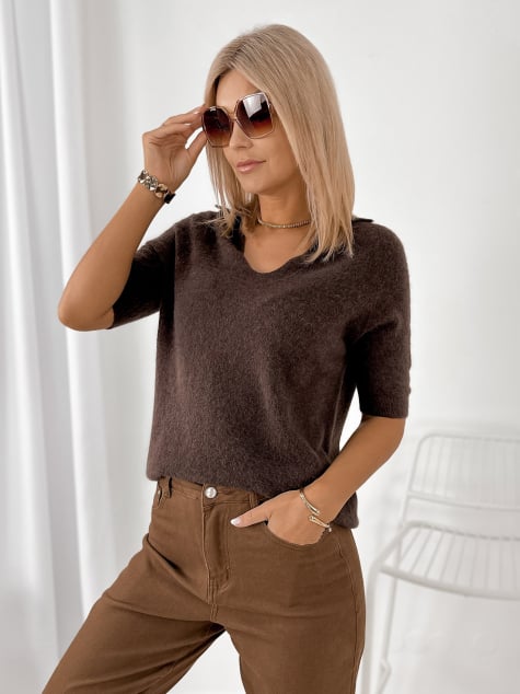 SWETER CONEL BRĄZOWY