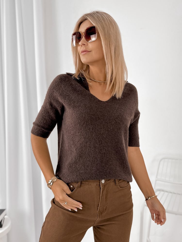SWETER CONEL BRĄZOWY