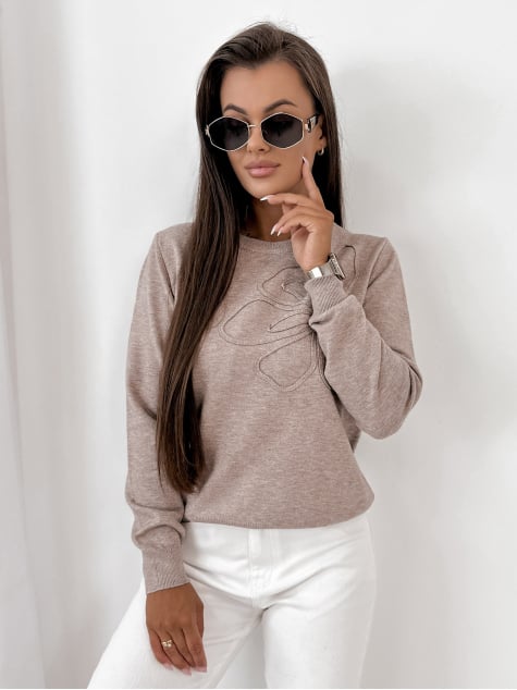 SWETER JORAM CIEMNOBEŻOWY