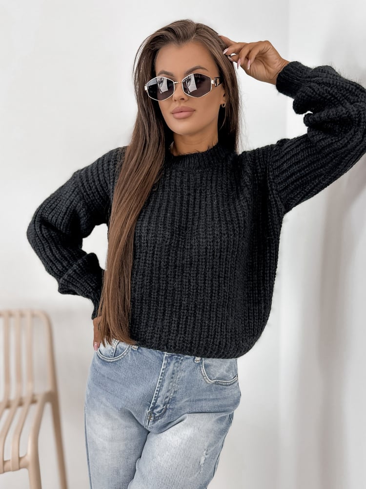 SWETER LIATHE CZARNY