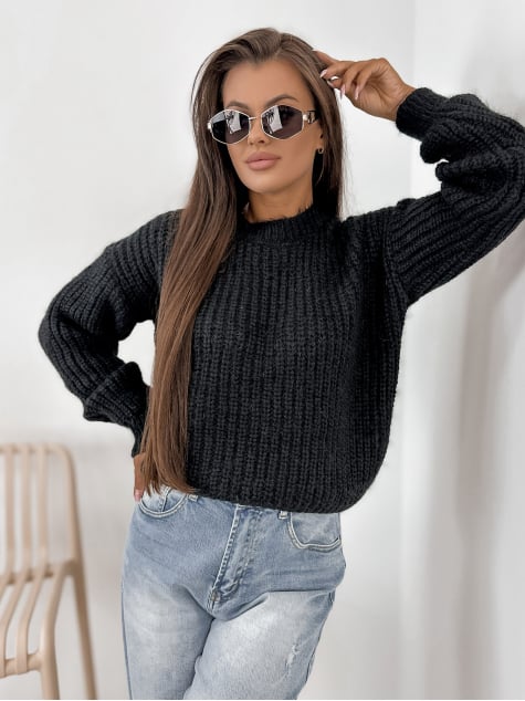 SWETER LIATHE CZARNY
