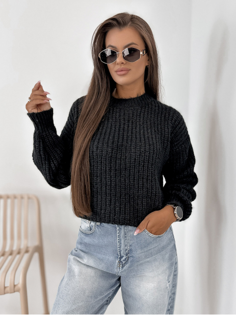 SWETER LIATHE CZARNY