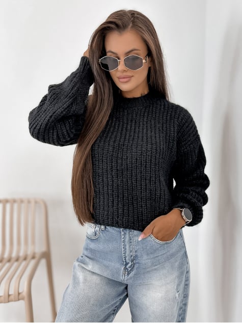 SWETER LIATHE CZARNY
