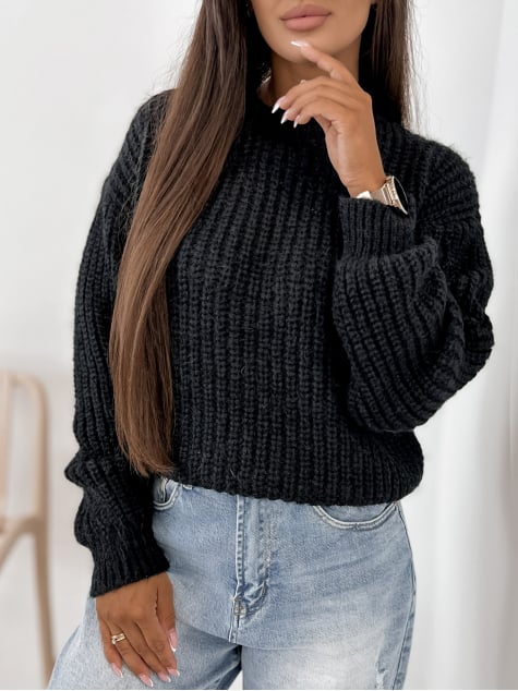 SWETER LIATHE CZARNY