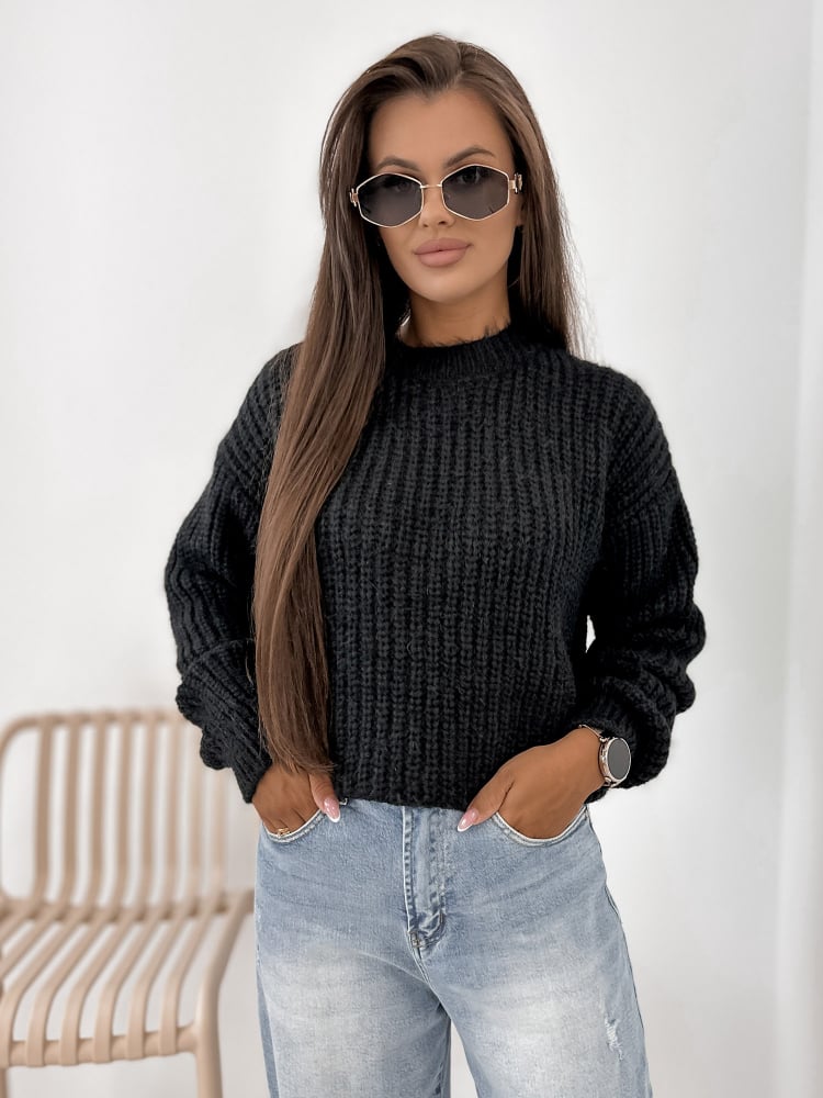 SWETER LIATHE CZARNY